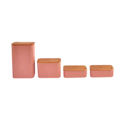 Karaca Massimo 4 Piece Storage Container Set, 19cmx15cmx21.5cm, Powder