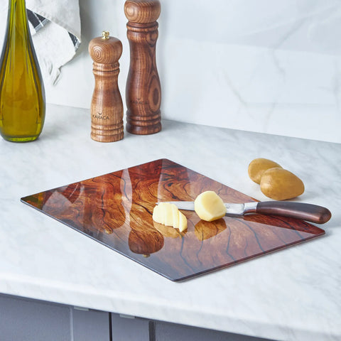 Karaca Olive Glass Chopping Board, 25cmx35cm, Multi