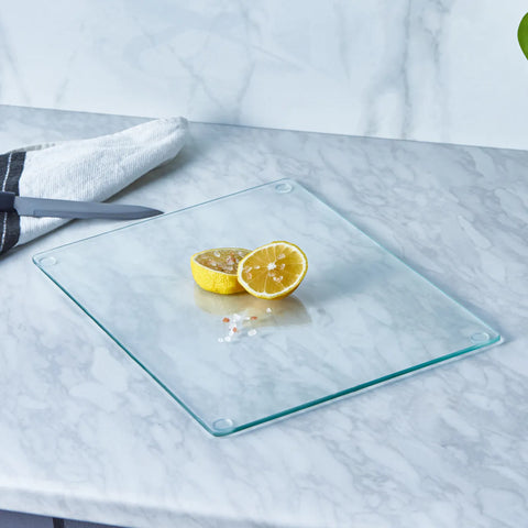 Karaca Ozark Glass Chopping Board, 25cmx35cm, Transparent