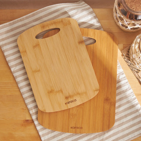 Karaca Defne 2 Piece Bamboo Chopping Board, Wood