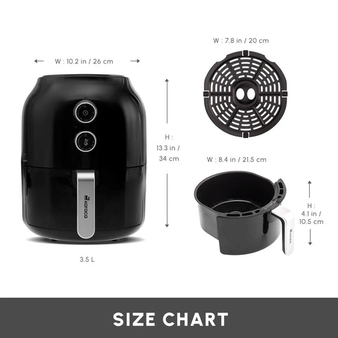 Karaca Multifry Single Pan Air Fryer, 3.5L, 1350W, Black