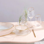 Karaca Licht 18-Piece Glass Dinner Set for 6 People, Transparent Gold