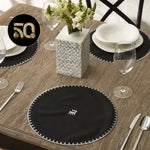 Karaca Home 50th Anniversary Collection Core Round Placemat Set, 6 Piece, 38cm, Black Silver