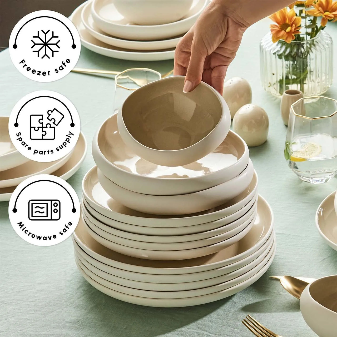 Streamline Cupid 59-Piece Stoneware