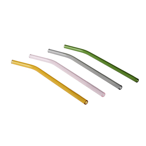 Karaca Joy Glass Straw, 4 Piece, 10cm, Multi