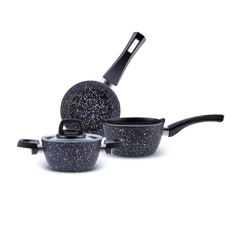 Karaca Blue Stone Biogranite 5-Piece Cookware Set, Small, Blue