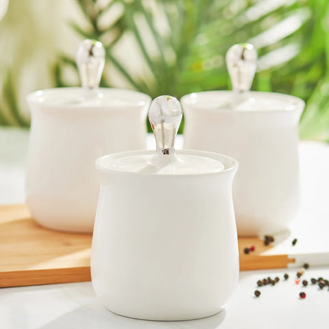 Karaca Over Ceramic Spice Jar Set, 3 Piece, 500ml, White