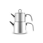 Karaca Stainless Steel Induction Teapot Set, Medium, Silver