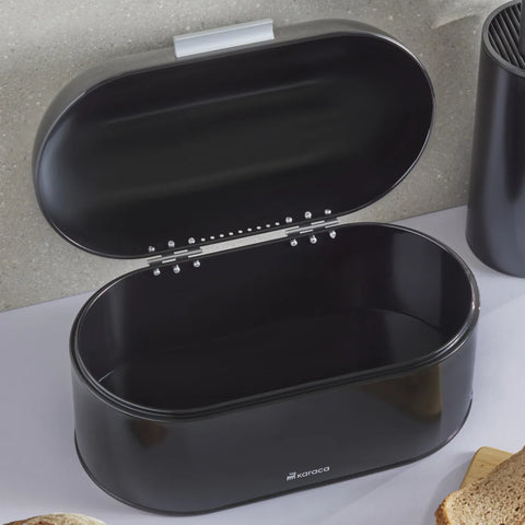 Karaca Dustin Metal Bread Box, 33.5cmx18cmx19.5cm, Black