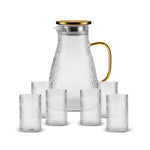 Karaca Como Glass Set for 6 People, 7 Piece, Transparent Gold