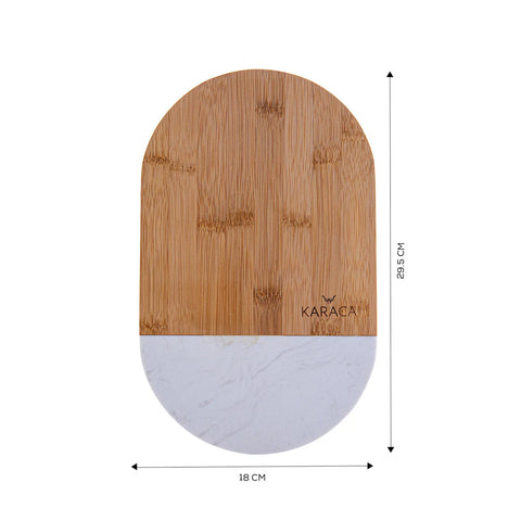 Karaca Spin Bamboo Chopping Board, Small, Wood White