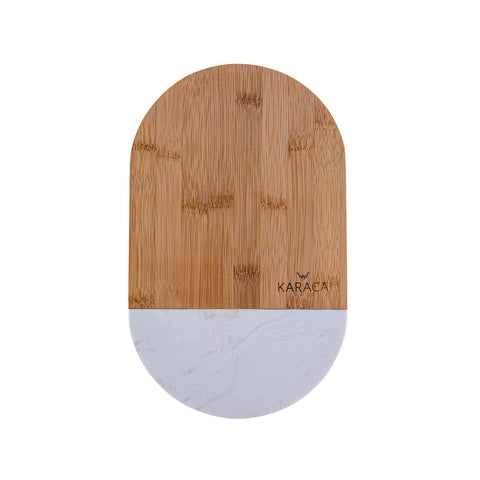 Karaca Spin Bamboo Chopping Board, Small, Wood White