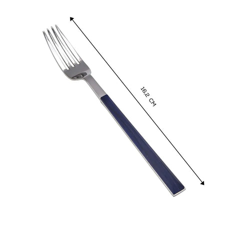 Karaca Salzburg Stainless Steel Dessert Fork, 16.2cm, Indigo Silver