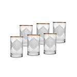 Karaca Defne 6 Piece Glass Coffee Glass Set, 110ml, Transparent Gold