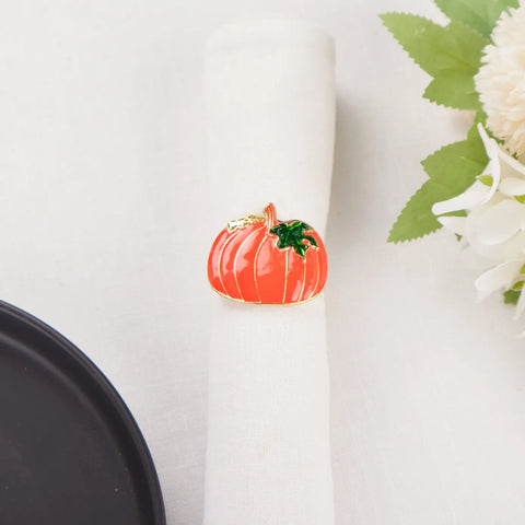 Karaca Halloween Pumpkin Napkin Ring Set, 2 Piece, 6.5cm, Orange Multi