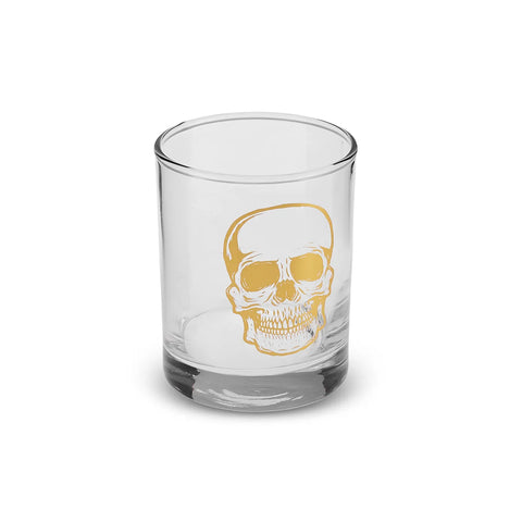 Karaca Halloween Skull Glass Tumbler Glass, 380ml, Transparent Gold