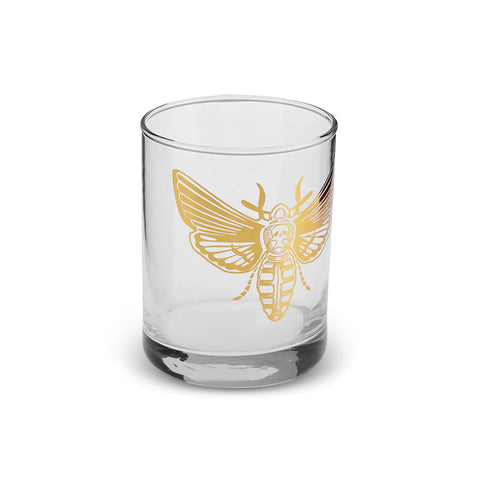 Karaca Halloween Beetle Glass Tumbler Glass, 380ml, Transparent Gold