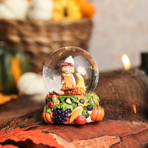 Karaca Halloween Harvest Ceramic Snow Globe, 65mm, Multi