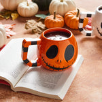 Karaca Halloween Creepy Ceramic Mug, 10cm, Orange Black