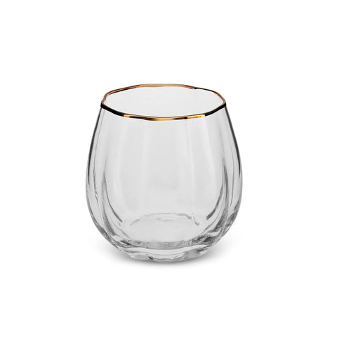 Karaca Halloween Pumpkin Glass Tumbler Glass, 380ml, Transparent Gold