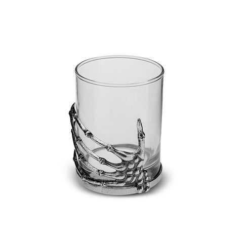 Karaca Halloween Bone Glass Tumbler Glass, 380ml, Transparent Silver