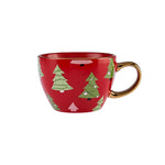 Karaca New Year Christmas New Generation Bone Golden Line Mug, 325ml, Red Multi