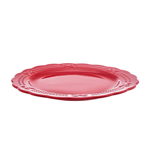 Karaca New Year Christmas New Generation Bone Dinner Plate, 27cm, Red