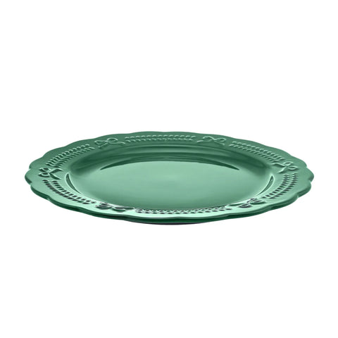 Karaca New Year Christmas Porcelain Dinner Plate, 27cm, Green