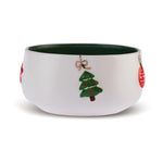 Karaca New Year Christmas Porcelain Snack Bowl, 11cm, White Green