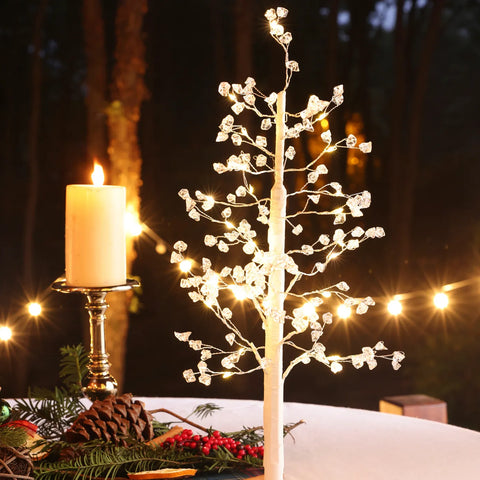 Karaca New Year Christmas Tree Led Light Trinket, 10.5cmx10.5cmx45cm, White