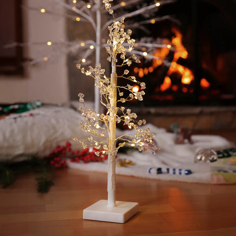 Karaca New Year Christmas Tree Led Light Trinket, 10.5cmx10.5cmx45cm, White