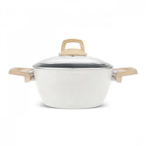 Karaca Swiss Crystal Stockpot with Lid, 20cm, Creamy