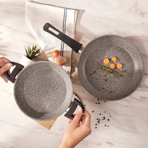 Karaca Gris Biogranite 2-Piece Non-Stick Pan Set, Grey