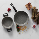 Karaca Gris Biogranite 2-Piece Non-Stick Pan Set, Grey