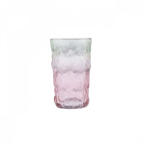 Karaca Glacier Glass Highball Glass, 383ml, Transparent Red Green