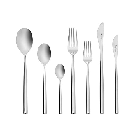 Karaca New Liza 84-Piece Stainless Steel Cutlery Set for 12 People, Silver