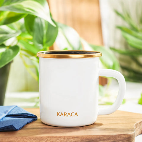 Karaca Troy Enamel Induction Mug, 0.33L, White Gold