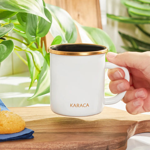 Karaca Troy Enamel Induction Mug, 0.33L, White Gold