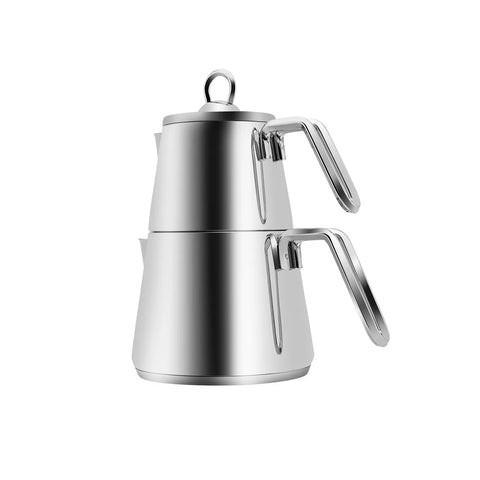 Karaca Stainless Steel Induction Teapot Set, Medium, Silver