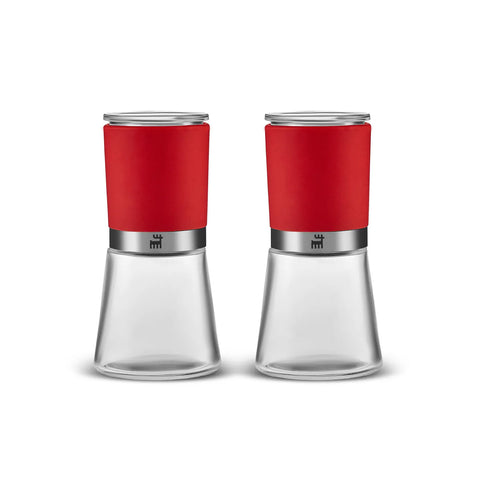 Karaca Afra 2 Piece Glass Spice Grinder Set, 100ml, Red