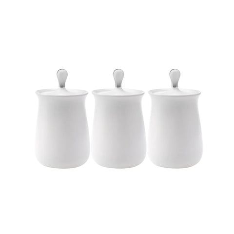 Karaca Over 3 Piece Porcelain Spice Jar, 1200ml, White