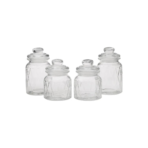 Karaca Muts 4 Piece Glass Spice Jar Set, Transparent