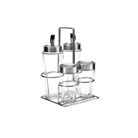 Karaca Danica 4 Piece Glass Salad Sauce Set, Grey