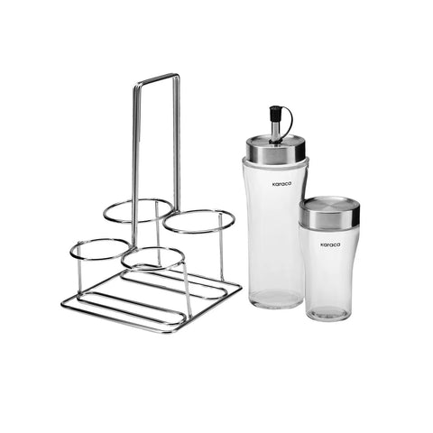 Karaca Danica 4 Piece Glass Salad Sauce Set, Grey