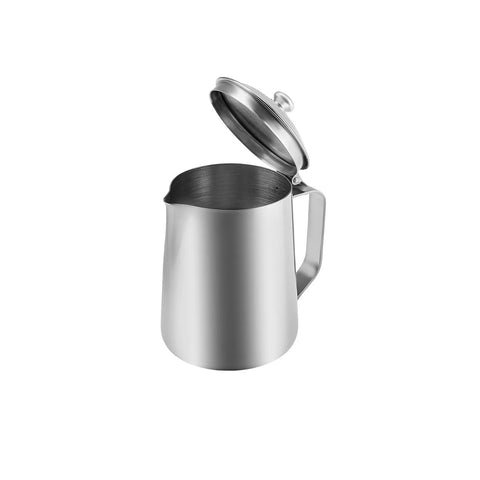 Karaca Barista Stainless Steel Milk Jug with Lid, 0.7L, Silver