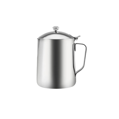 Karaca Barista Stainless Steel Milk Jug with Lid, 1L, Silver