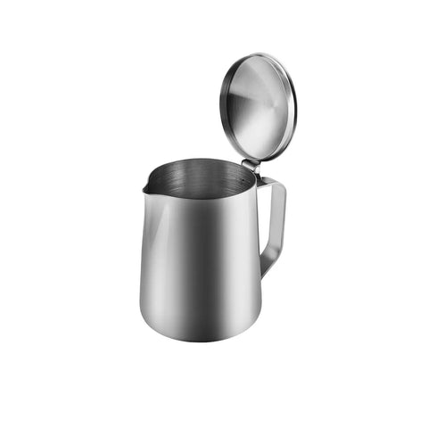 Karaca Barista Stainless Steel Milk Jug with Lid, 1L, Silver