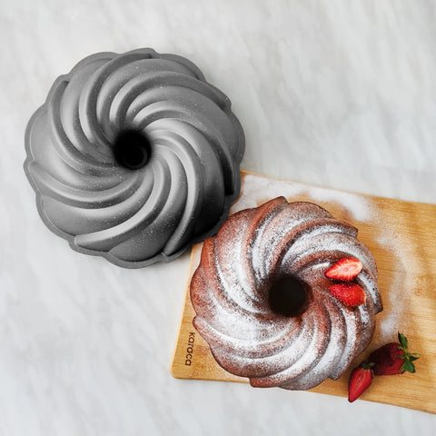 Karaca Cake Pro Aluminium Cast Decorative Bundt Cake Tin, 24cm, Anthracite