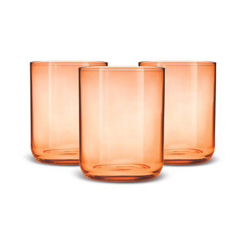 Karaca 3 Piece Glass Tumbler Set, 350ml, Salmon