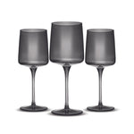 Karaca 3 Piece Glass Wine Glass Set, 320ml, Anthracite